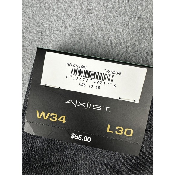 Axist Pants Mens 34x30 Charcoal No Iron Pleated Dress Slacks Wrinkle Resistant - Picture 2 of 2